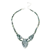 Jay King Sterling Silver Multicolor Moss Agate Necklace 18" .925